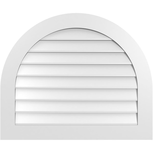 Ekena Millwork Round Top Surface Mount PVC Gable Vent: Non-Functional, w/ 3-1/2"W x 1"P Standard Frame, 36"W x 30"H GVPRT36X3001SN - main